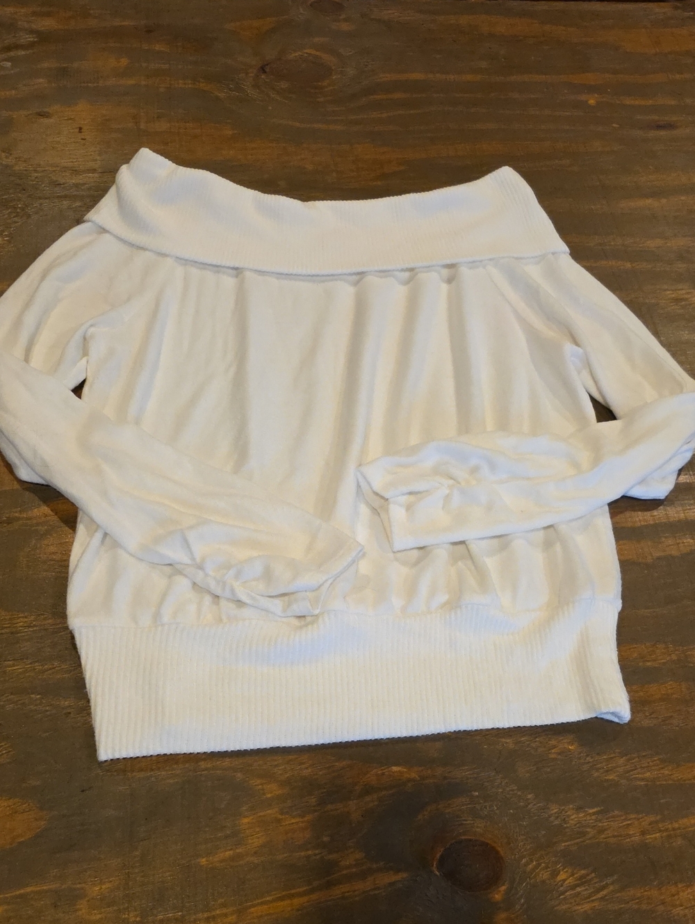 Off-Shoulder White Turtleneck Sweater - Women's Cowl Neck